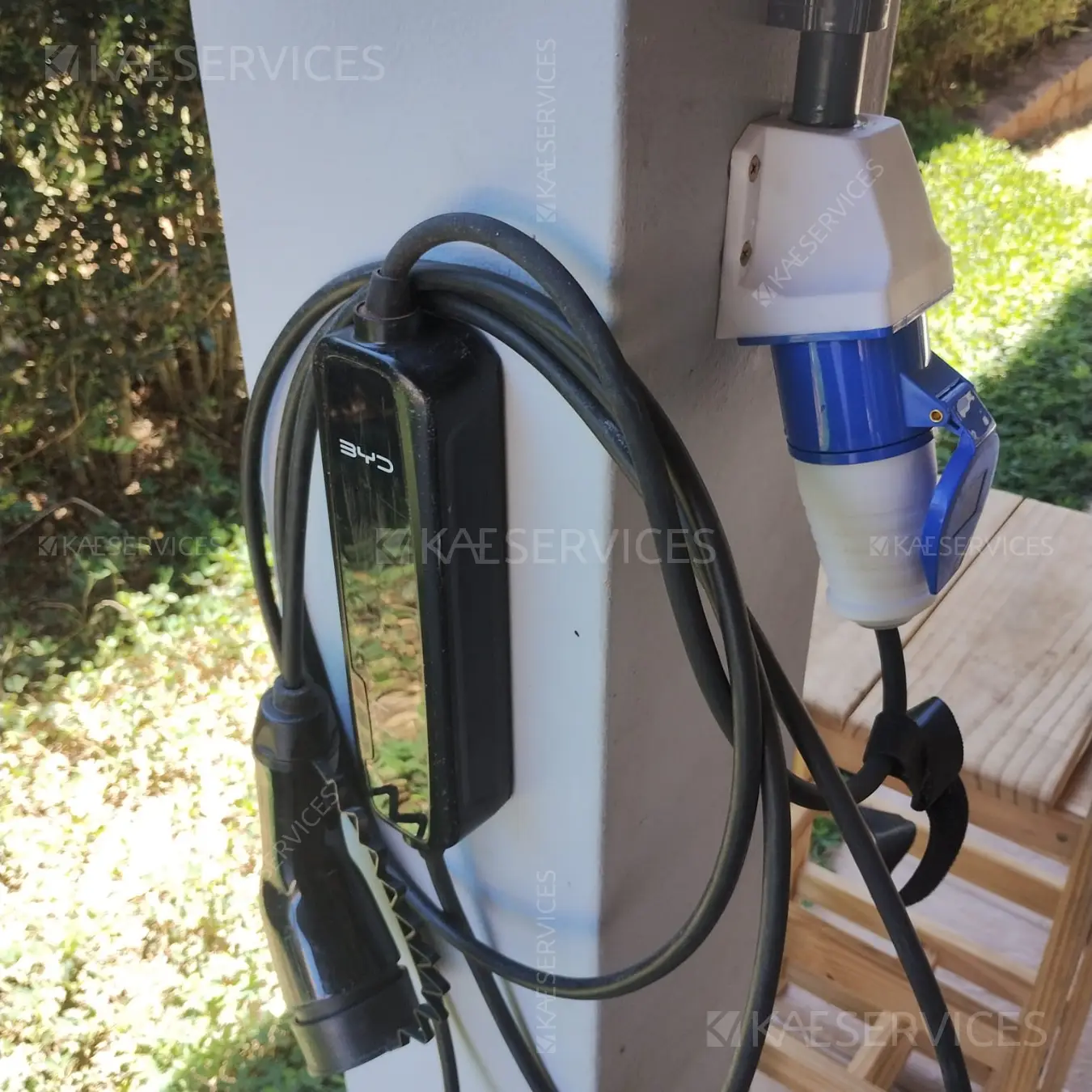 Instalacao De Carregador Portatil BYD realizado pela KAE Services em Jundiai