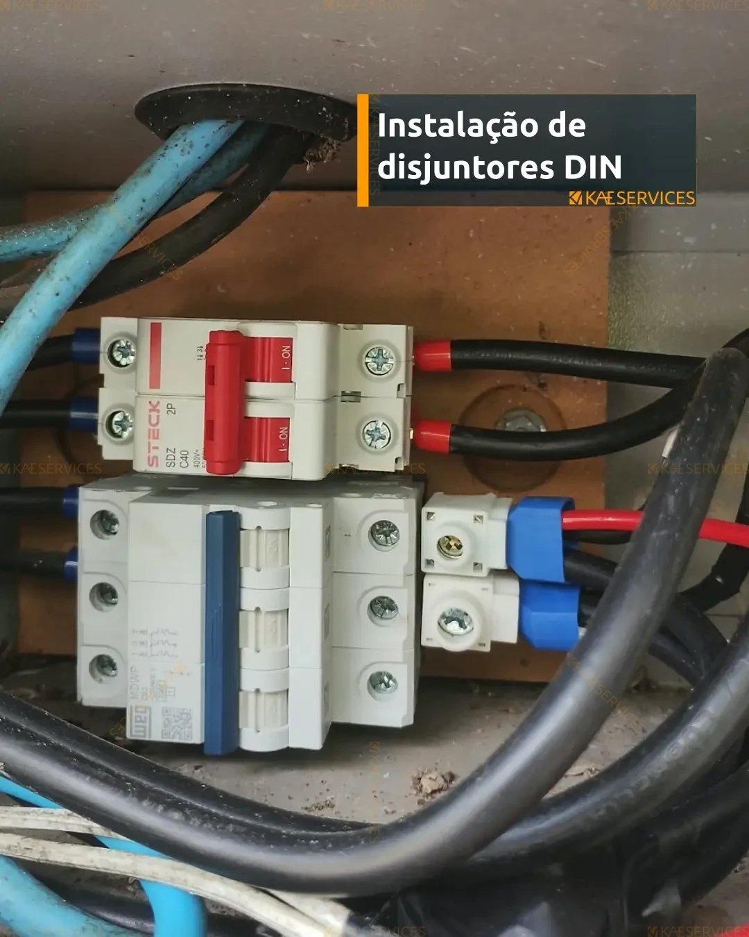 Instalação de Wallbox — disjuntores din