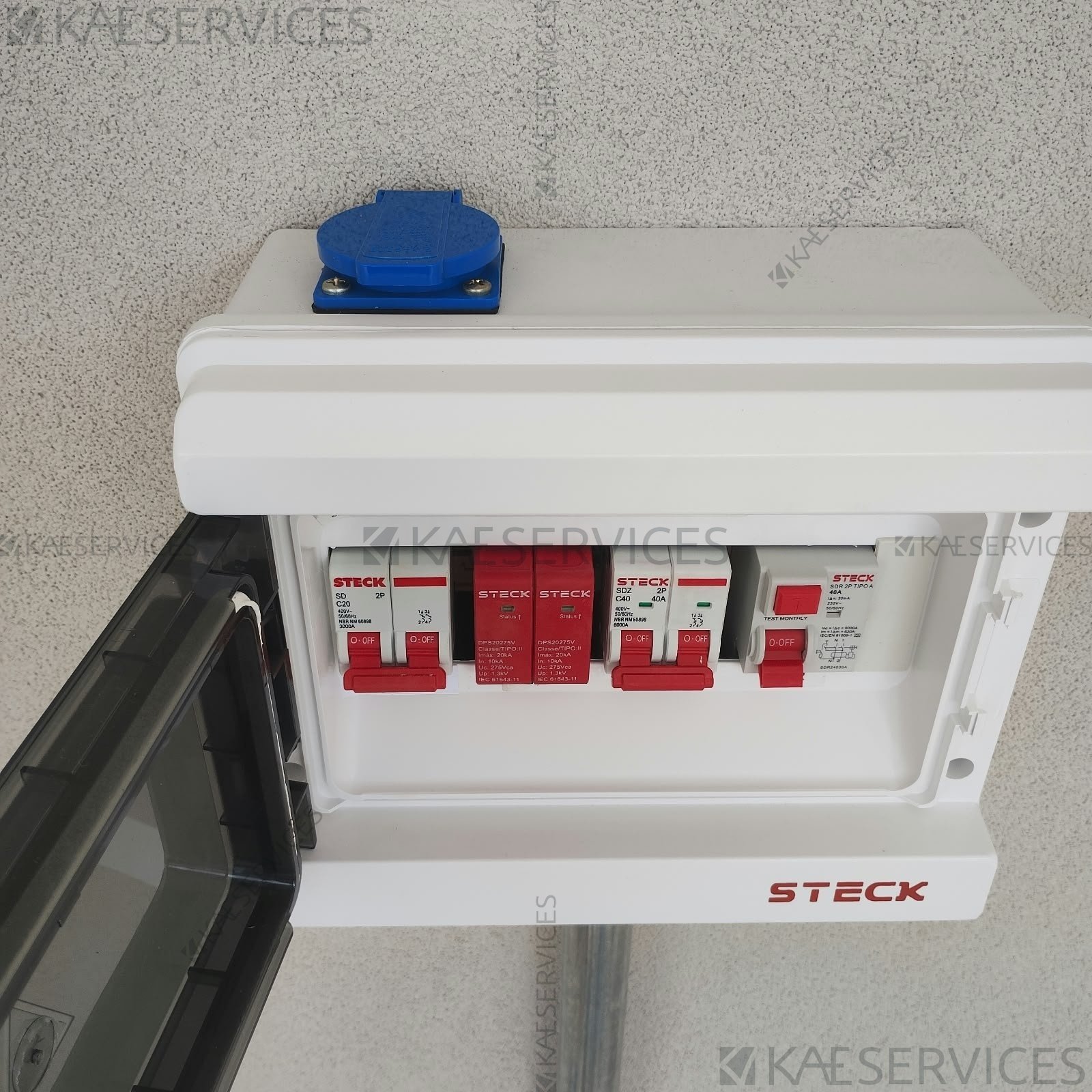 Instalação de Wallbox — quadro de protecao para wallbox com tomada de 20a de backup 01