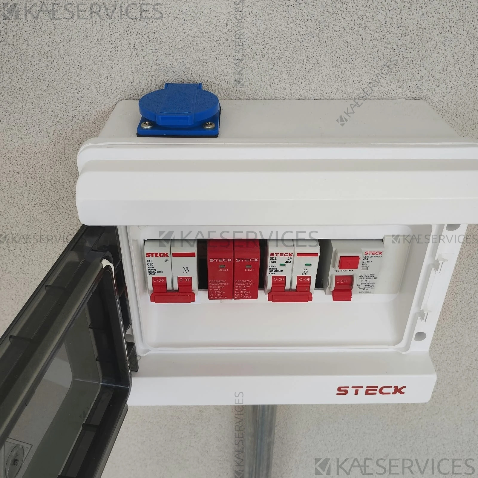 Instalação de Wallbox — quadro de protecao para wallbox com tomada de 20a de backup 01